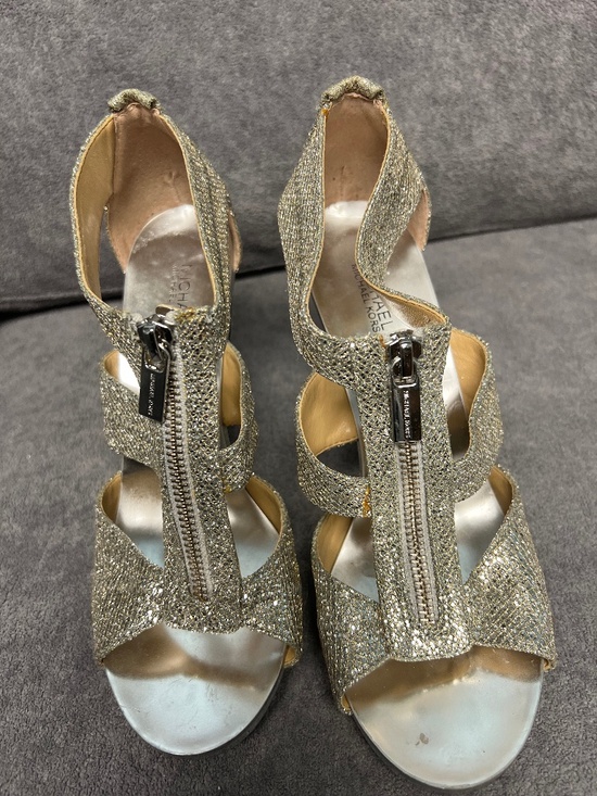 MICHAEL Michael Kors Shoes - Women’s silver high heel Michael kors